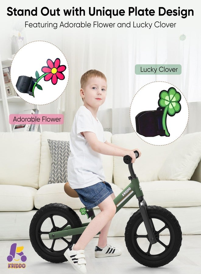 KRIDDO Toddler Balance Bike 2 Year Old, Kids Balance Bike for 2-5 Years Old, Dual Bearing for Smoother Riding, Adorable Plate, Adjustable Seat and Handlebar, Toddler Bike Gifts Age 2-3, Green - Image 3